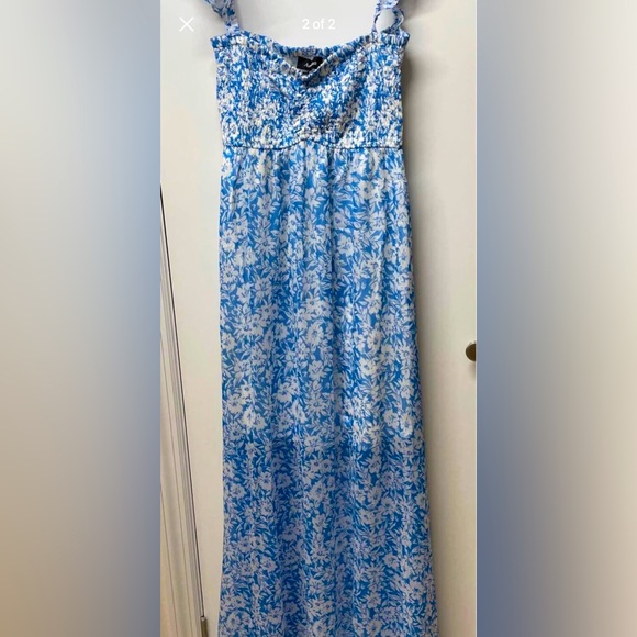 Maternity Blue Floral Maxi Dress - Picture 2 of 3